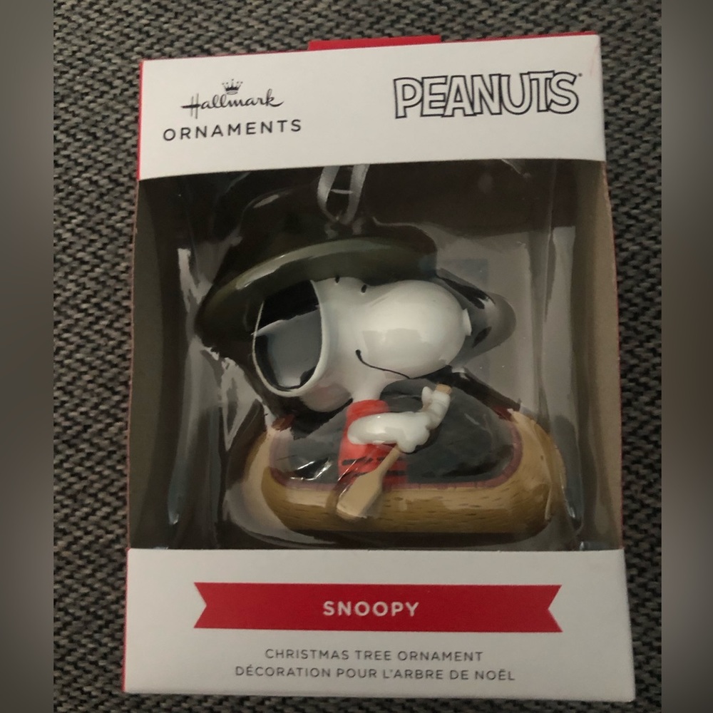 Hallmark 2023 Snoopy In A Canoe Christmas Ornament